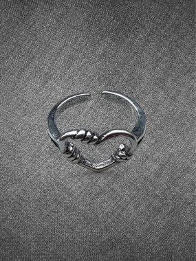 Vintage Silver Heart Wrap Ring Open Adjustable